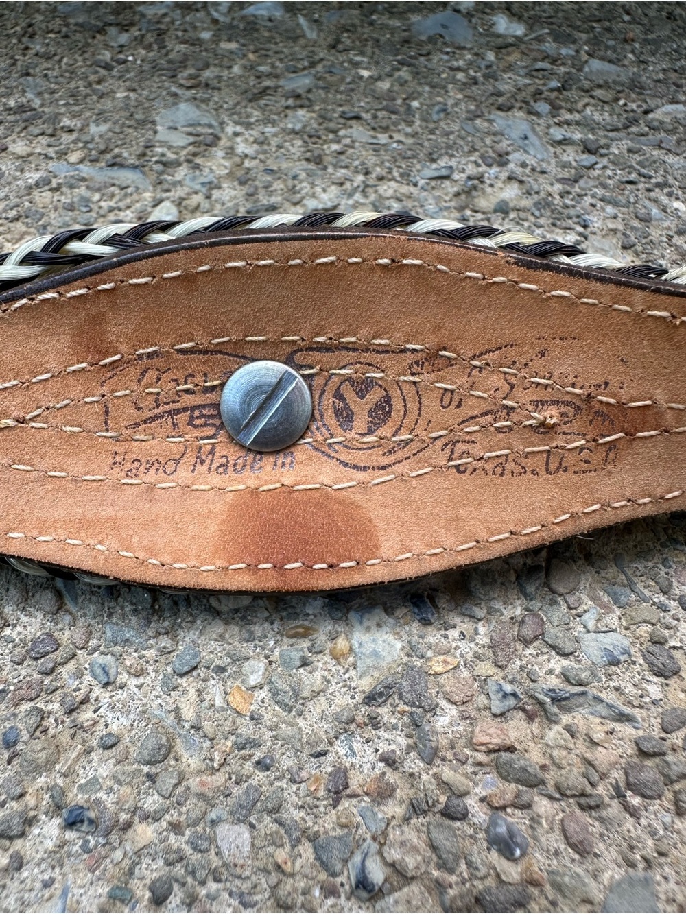 Vintage Circle Y Horsehair Concho Belt Size 38 Handmade Western USA Texas - Picture 10 of 12